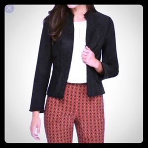 NWT Faux Suede Lace Trim Jacket